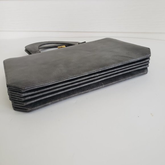 Vintage 60s Susan Gail Original accordion style top handle marble grey handbag - Picture 12 of 12